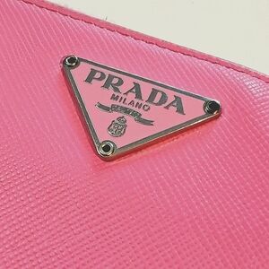 Prada Zip Around Long Wallet Saffiano Leather. Triangle Emblem USED